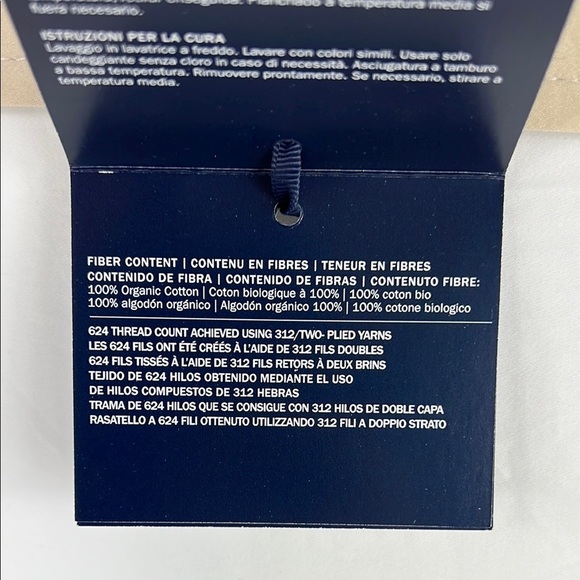 Ralph Lauren Organic Sateen Border Queen Flat Sheet Coastal Sand 96 x 108 NEW - Picture 5 of 7